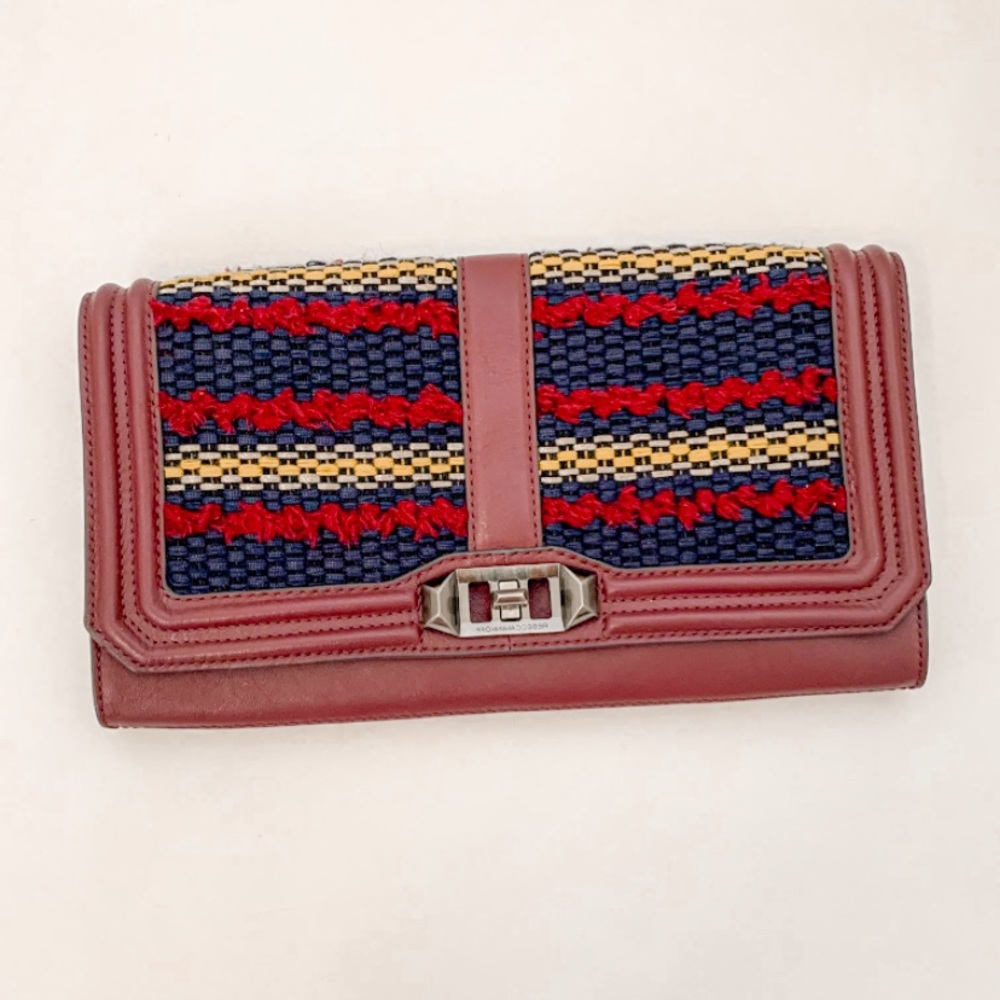 Rebecca Minkoff Leather Tweed Clutch Bag
